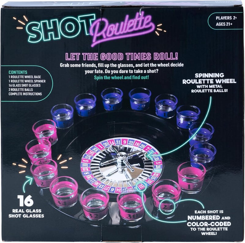 Endless Games Shot Roulette Hydration Game – Spin The Wheel Party Game for Adults | Includes Shot Glasses and Roulette Set | 2+ Players, Ages 21+ - Image 4